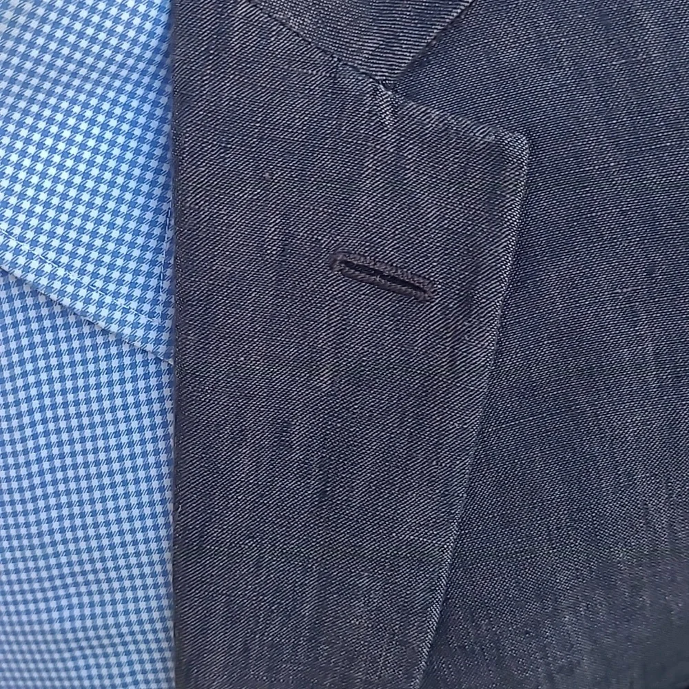 HUGO BOSS Pasolini Dark Brown‎ Weave Linen Sz 40 L Sport Coat Blazer